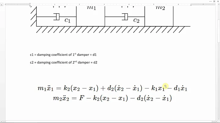 How to design two Mass Damper Spring System in Simulink?