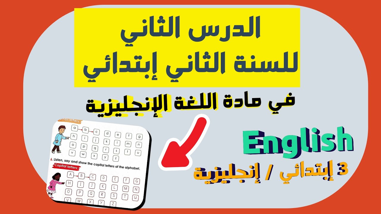 الدرس الثاني للسنة ثالثة إبتدائي في مادة اللغة الإنجليزية