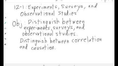 12-1: Experiments, Surveys, and Observational Studies