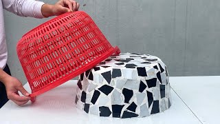 Unique Idea - Turning Plastic Baskets Into Cement Flower Pots