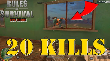 20 Kills Win on FPS mode - Rules Of Survival - Bot Hunt!