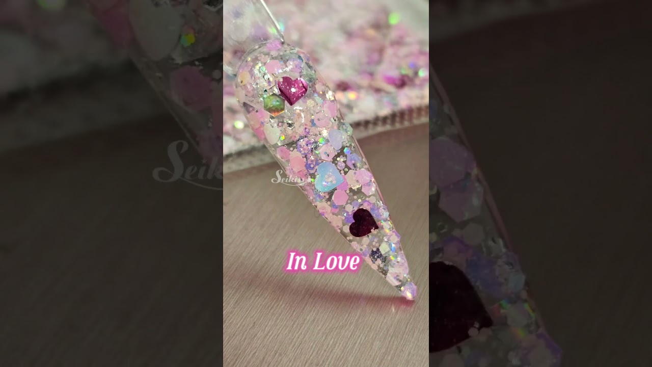 In Love - Pink Glitter with Hearts In Love - Pink Glitter with Hearts
