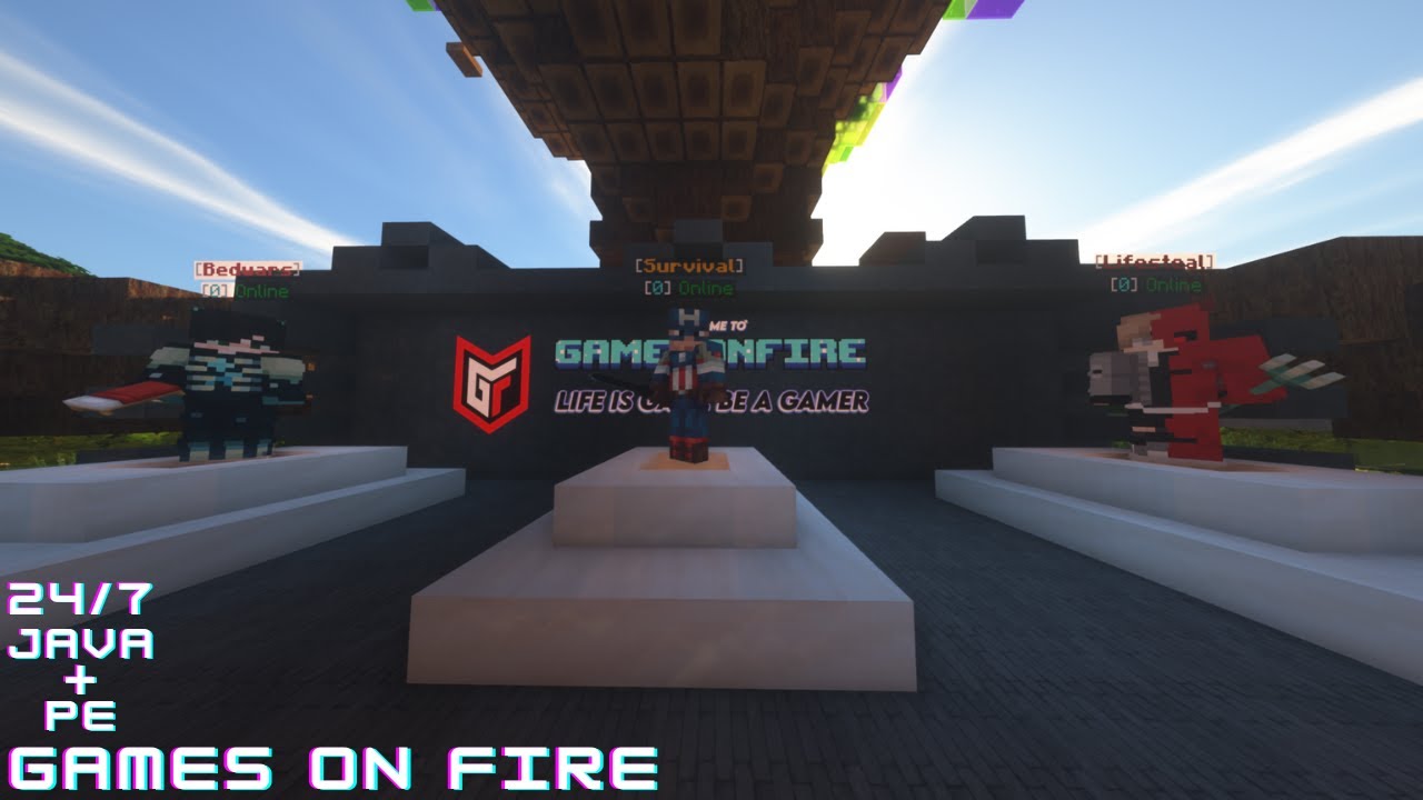 NEW Server Launch GamesOnFire JAVA + PE minecraft live 🔴 - YouTube