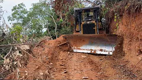 Incredible Forest Road Widening Using a CAT D6R XL Bulldozer in Minutes!
