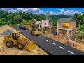 DIY Mini Road Construction with Mini Road Roller &amp; Bulldozer | Realistic Village Road Build.
