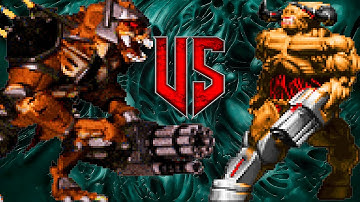 Battlelord vs Cyberdemon - DOOM vs DUKE NUKEM 3D : Monster Infighting - RETRO BOSS BATTLES
