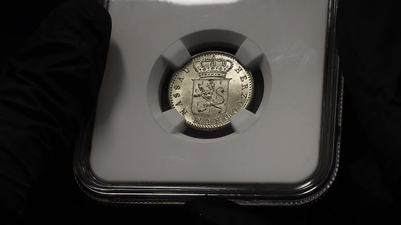 German States Nassau 6 Kreuzer 1855 NGC MS64+ | Katz Auction
