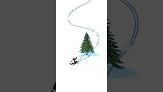 Penguin Sledding Through Snow Trail
