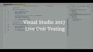 Visual Studio 2017 - Live Unit Testing