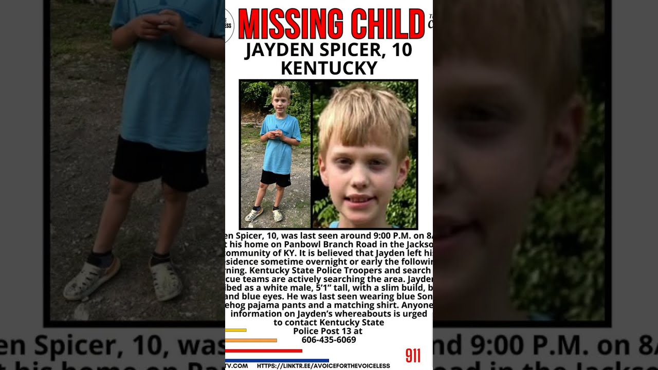 JAYDEN SPICER MISSING IN KENTUCKY 10 YEARS OLD BREAKING NEWS 