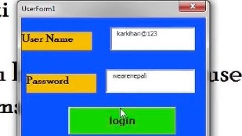 Ms excel userform login ID password creations