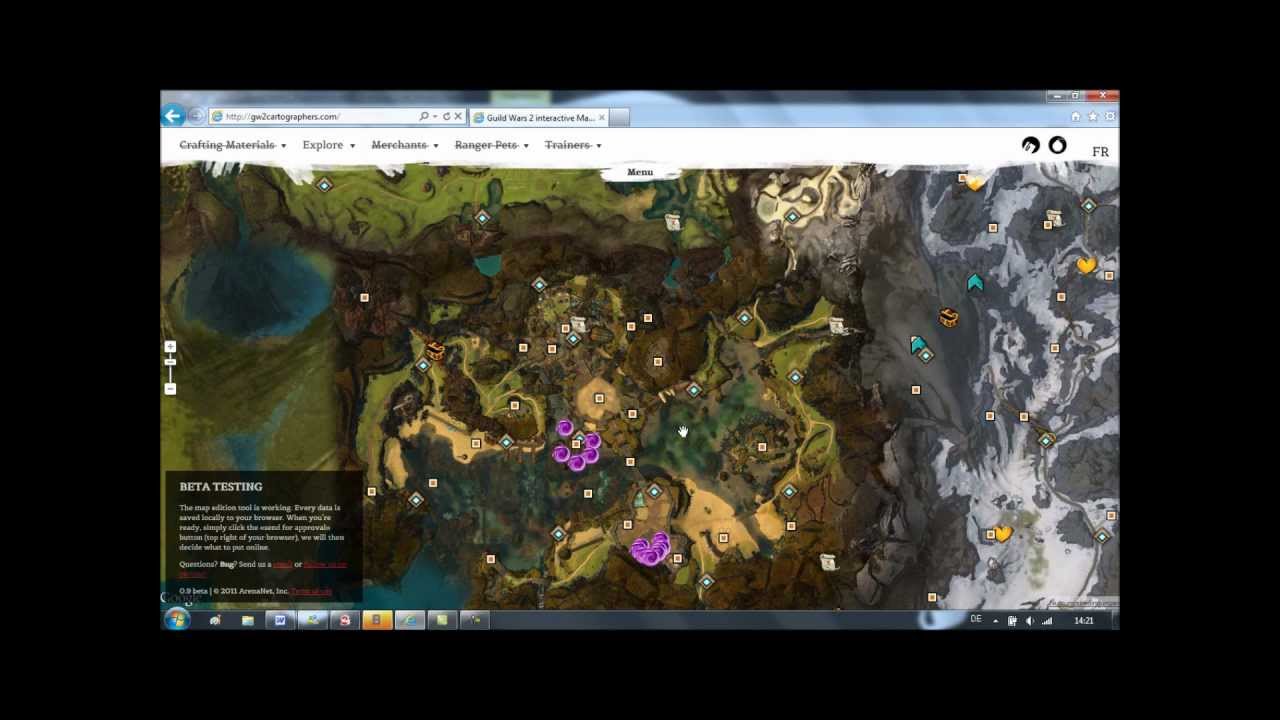 Guild Wars 2 "Übersichtskarte (Map)" -alle Aussichtspunkte / Herzen