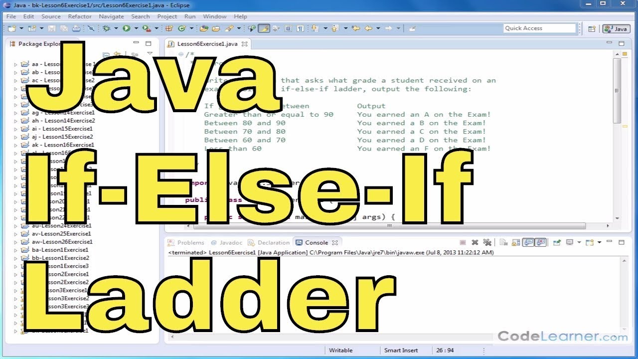 else if ladder program in java - YouTube