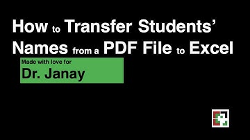 How to Transfer Your Students’ Names from a PDF File to Excel