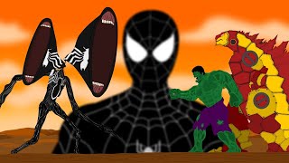 Godzilla Earth, Hulk, Spider Man .Vs Siren Head, Venon Gaint | GODZILLA SUPERHERO CARTOON MOVIE