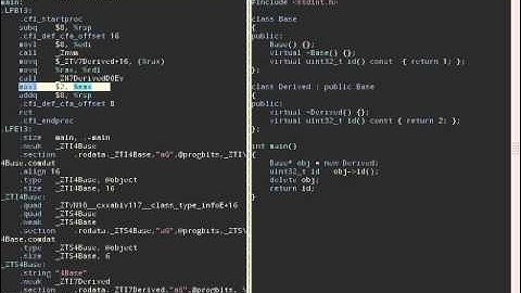 How C++ virtual function methods are translated into x86_64 assembly code