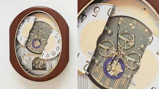 RHYTHM Magic Motion Clock 4MH439WU06 Golden castle
