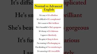 Normal vs Advanced English #english #grammer #learning #ytshortsviral #yt
