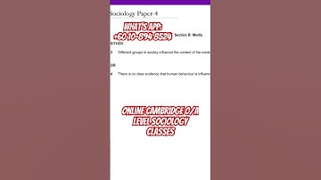 Cambridge online Sociology classes
