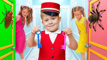 Hotel Neighbors Adventure with Funny Girls | Kids Comedy Video