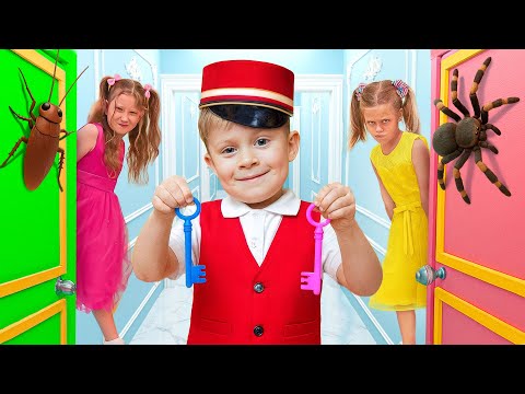 Hotel Neighbors Adventure with Funny Girls | Kids Comedy Video