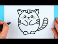 How to draw cute cat | Drawing and coloring cat