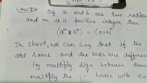 IV Laws of exponents