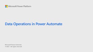 Data Operations in Power Automate