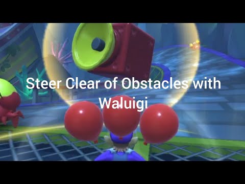 Steer Clear of Obstacles with Waluigi in 3DS Wario Shipyard (3 Balloons without crashing)