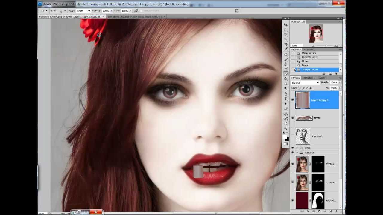 Photoshop Vampire Effect Create A Porcelain Skin Vampire In