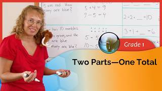 Two parts and one total - addition and subtraction (1st grade math)