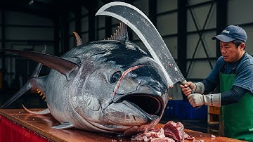 INSANE 990LB Bluefin Tuna Cutting – Every Slice is Perfection!