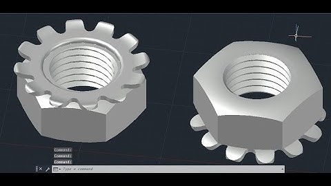 AutoCAD Mechanical Components Lock Nut Type2 3D Modeling Practice - QasimCAD