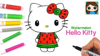 How to Draw Watermelon Hello Kitty  Sanrio