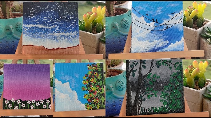 5 tiny canvas painting, Complete Guide on Blending Technique