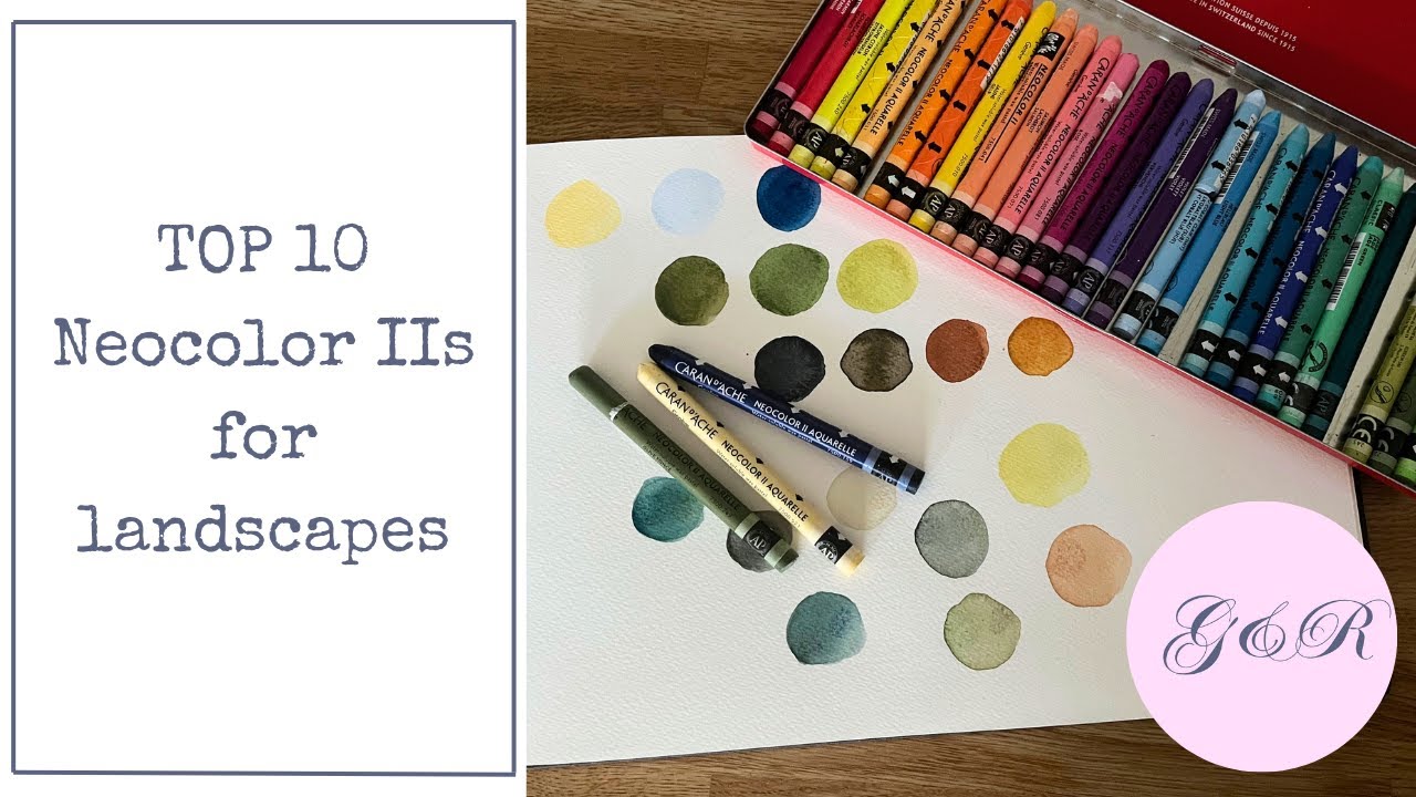 My favorite Neocolor II crayons for landscape painting - YouTube