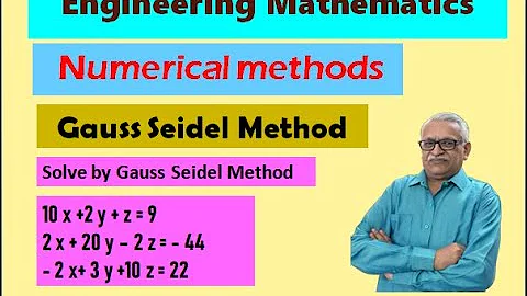 Solve by Gauss Seidel Method10x+2y+z=9, 2x+20y-2z=-44, -2x+3y+10z=22