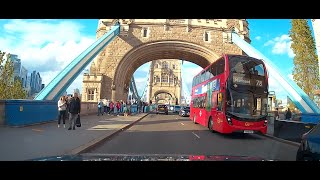 4K DASH CAM CENTRAL LONDON, 4K TOWER BRIDGE, 1 HOUR 4K STREETS OF LONDON WITH RELAXING MUSIC