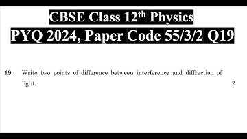 Class 12th Physics | Answer Key 2024 | CBSE Board | PYQ 2024 | Paper Code 55-3-2 | Set 2 | Q19