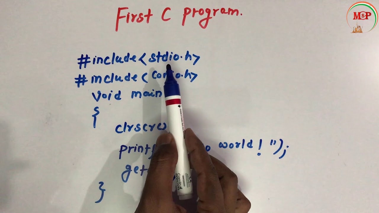(Ep-12) C Language | First C Program to print Hello World in C With ...