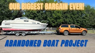 WE BOUGHT AN ABANDONED SPORTS CRUISER BOAT FOR ONLY £1500 PART 1