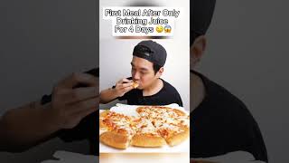 First Meal After Only Drinking Juice For 4 Days 🍕😱 #shorts