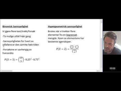 Video 1 Sannsynlighet Binomisk Hypergeometrisk