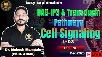 🔴 DAG-IP3 & Transducin Pathways | CSIR NET Unit 4 Cell Signaling | Dr. Mukesh Mamgain