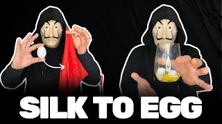 SILK IN REAL EGG 🪄 TRICK TUTORIAL #tricks #magic #foryou