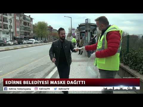 EDİRNE BELEDİYESİ MASKE DAĞITTI