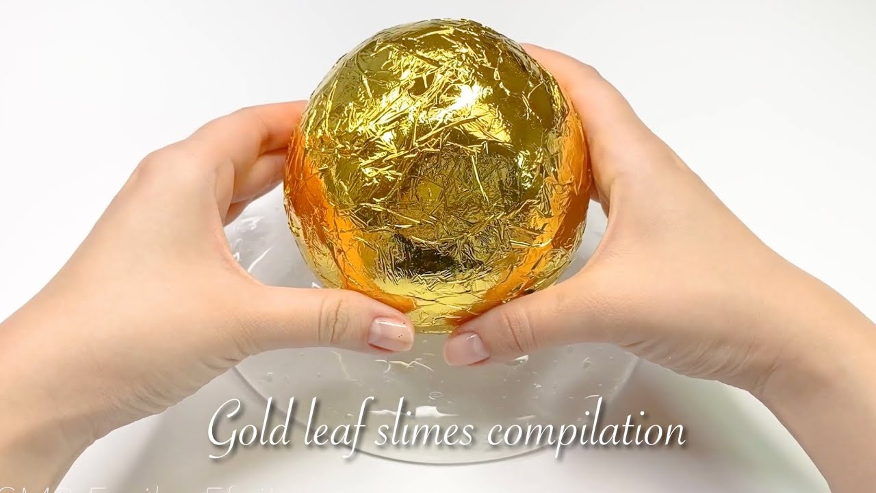 【ASMR】🏅金箔スライム音集め🏅【音フェチ】Gold leaf slimes compilation 금박 슬라임 수집