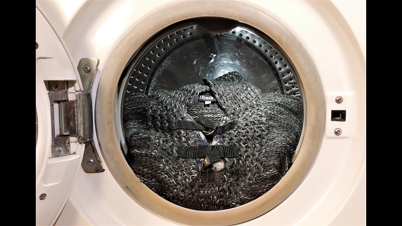 Experiment Wool Sweater in a Washing Machine centrifuge YouTube