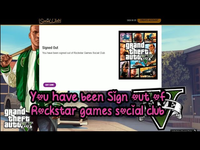 You have been signed out of Rockstar Games Social Club : r/gtaonline