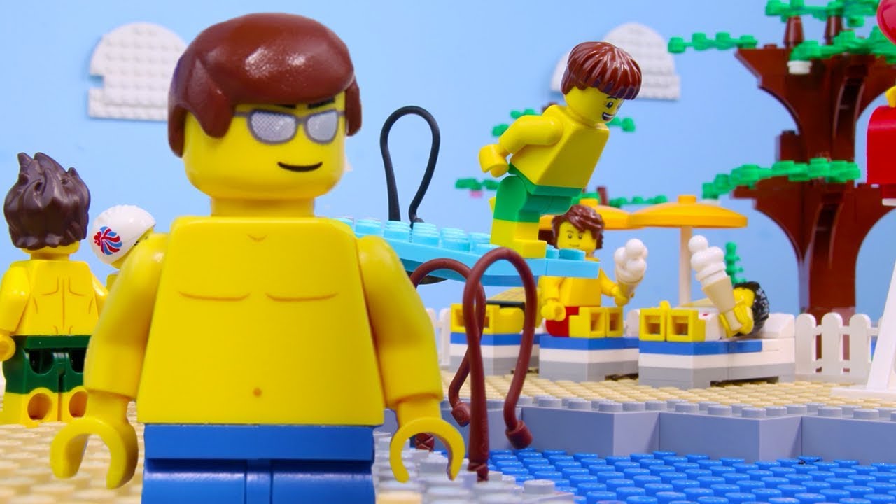 LEGO City Swimming Pool Fail STOP MOTION LEGO Swimming Diving Board Fail | LEGO City | Billy Bricks
